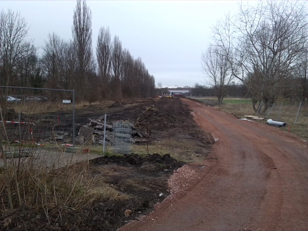 2-Baustelle Parallel Halle-Saale-Schleife Blick Von Gimritzer Damm Nördlich Mansfelder Straße Nach Norden