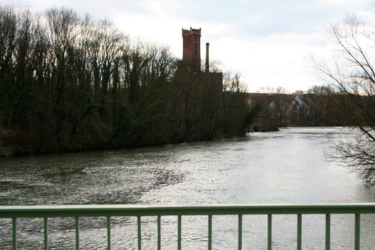 18-Brücke Von Unterer Aue Zu Rabeninsel Blick Nach Südosten Saale Mühlwerder Böllberger Mühle