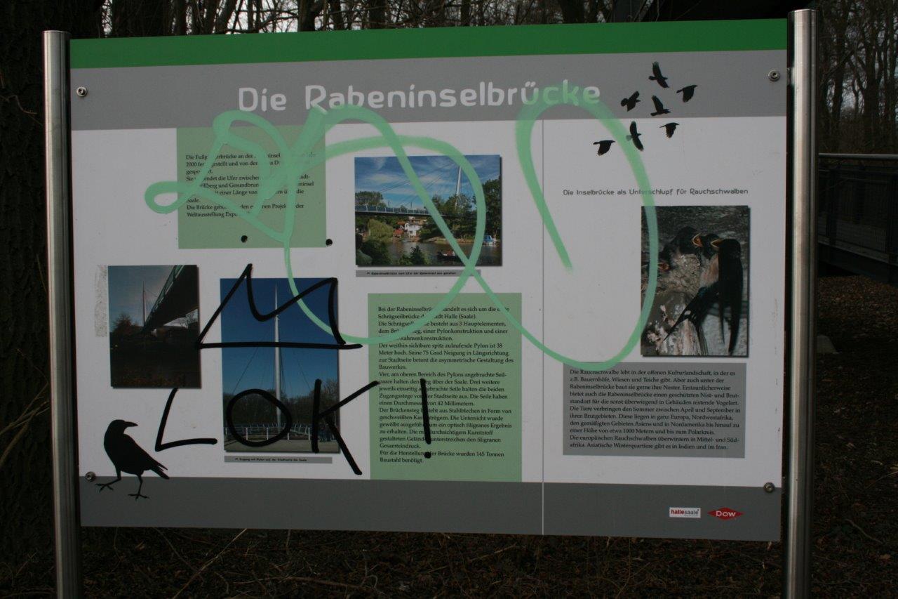 32-Rabeninsel Ostteil Schautafel An Brücke Zu Böllberger Weg