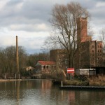 33-Rabeninsel Ostteil Blick Über Wehr Zu Böllberger Mühle & Mühlwerder