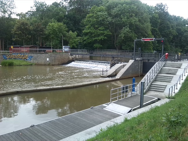 33a-Leipzig-Connewitz Blick Zu Pleiße & Wehr & Schleuse (3)
