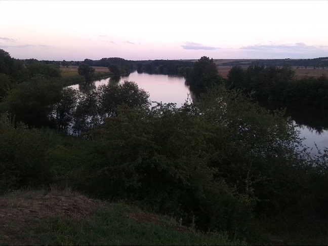 69a-Wettin-Löbejün Wettin Blick Von Porphyrfelsen Zwischen Mücheln & Döblitz Nach Süden In Richtung Döblitz (1)
