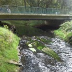 36a-Leipzig-Plaußig Blick Von Parthe Flussaufwärts Nach Osten Auf Brücke Grundstraße (1)