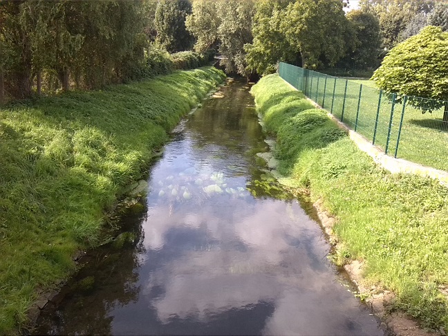 40a-Leipzig-Thekla Brücke An Den Pferdnerkabe ln Blick Auf Parthe Flussabwärts Nach Westen (1)