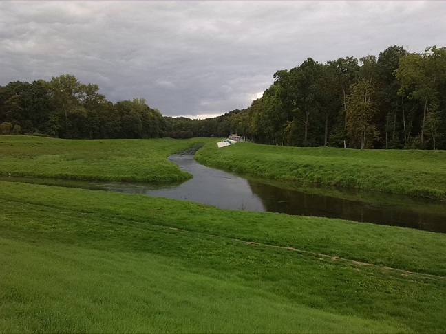 71a-Leipzig Blick Von Luppedeich Westlich Gustav-Esche-Straße Nach Südwesten Zu Nahleauslaufwerk An Burgaue & Einmündung Nahle In Luppe (1)
