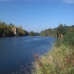 12a-Halle Blick Von Saaleufer Pfarrstraße Nach Nordwesten Auf Ex Papierfabrik Kröllwitz & Saale & Saalewehr & Forstwerder (1)