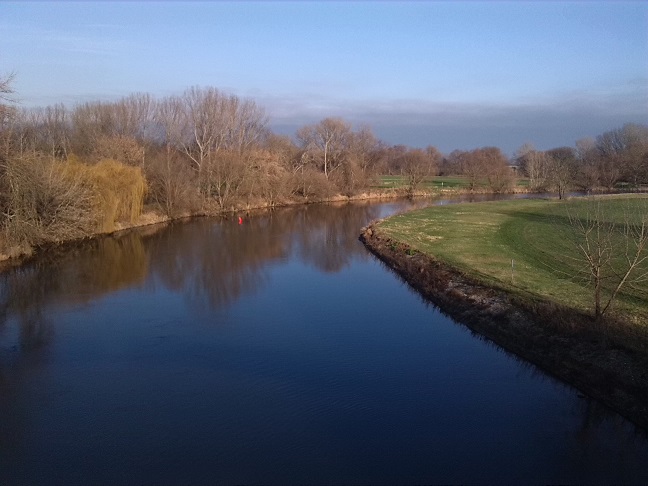 33a-Leuna Rössen Blick Von Brücke Zu Waldbad Saaleaufwärts Nach Nordosten & Osten (2)