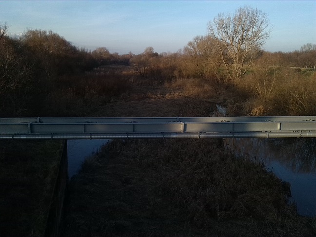 56a-Merseburg Blick Von Brücke An Werderschleuse Auf Mittelkanal Nach Nordwesten (2)