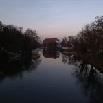 80a-Merseburg-Neumarkt Blick Von Brücke Zwischen Neumarkt & Neumarkttor Saaleabwärts Zu Meuschaer Mühle Nach Norden (1)