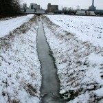 43b-Halle Kröllwitz Saalwerder Blick Kröllwitzer Graben Nach Nordwesten Zu Mündung In Saale & Hafen