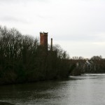 28a-Halle Untere Aue Weg Zwischen Pulverweiden & Rabeninsel Blick Von Brücke Zu Rabeninsel Nach Südosten Zu Mühlwerder & Saale & Hildebrandschen Mühle & Saalewehr