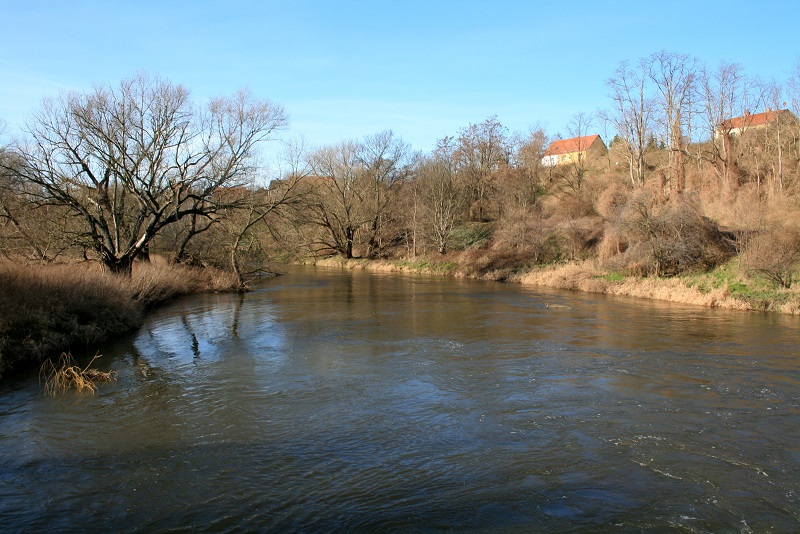 42a-Halle_Saale-Elster-Aue Blick Von Schafbrücke Auf Weiße Elster Flussabwärts Nach Nordwesten