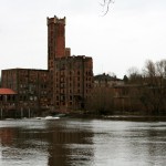 43a-Halle Rabeninsel Ostteil Schlenkerweg Blick Nach Nordosten Über Saalewehr Böllberg Zu Hildebrandsche Mühle