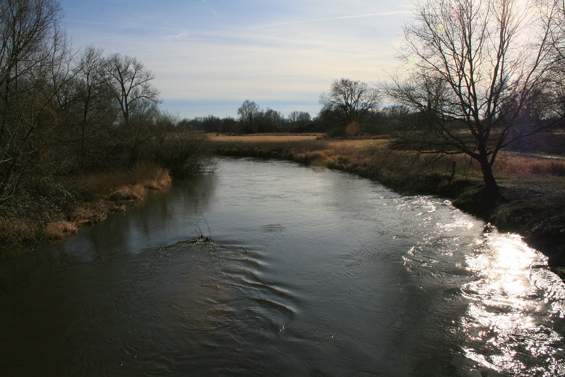 43a-Halle_Saale-Elster-Aue Blick Von Schafbrücke Auf Weiße Elster Flussaufwärts Nach Südosten