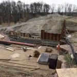 58a-Leuna Schladebach Baustelle Damm Rückhaltebecken Der Bach Blick Nach Norden