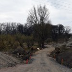 60a-Leuna Schladebach Baustelle Damm Rückhaltebecken Der Bach Blick Nach Norden