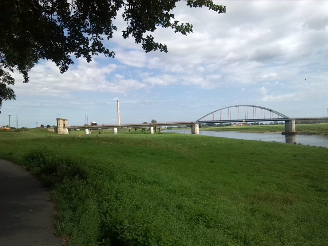 9-Torgau - Am Stadtpark - Blick Elbeabwärts nach Norden auf Eisenbahnbrücke (1)