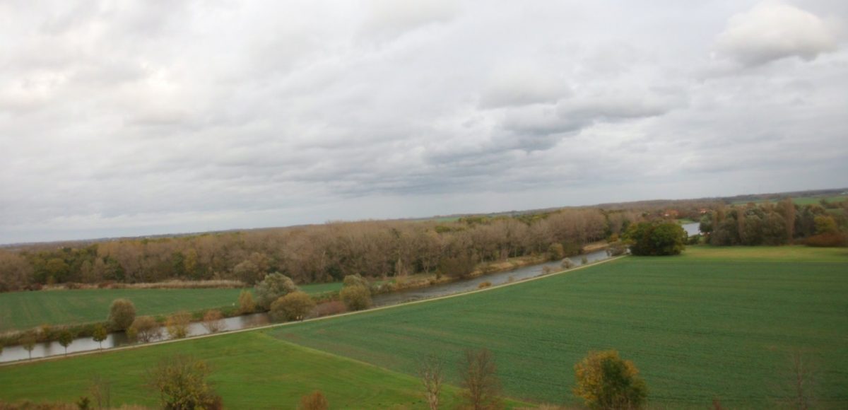 Bau (Mitte der 1920er Jahre) Blick von Osten auf die Gartenstadt Leuna - Hier das Ergebnis