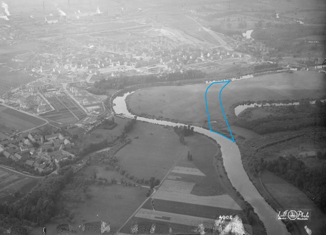 Bau (Mitte der 1920er Jahre) Blick von Osten auf die Gartenstadt Leuna-Ohne