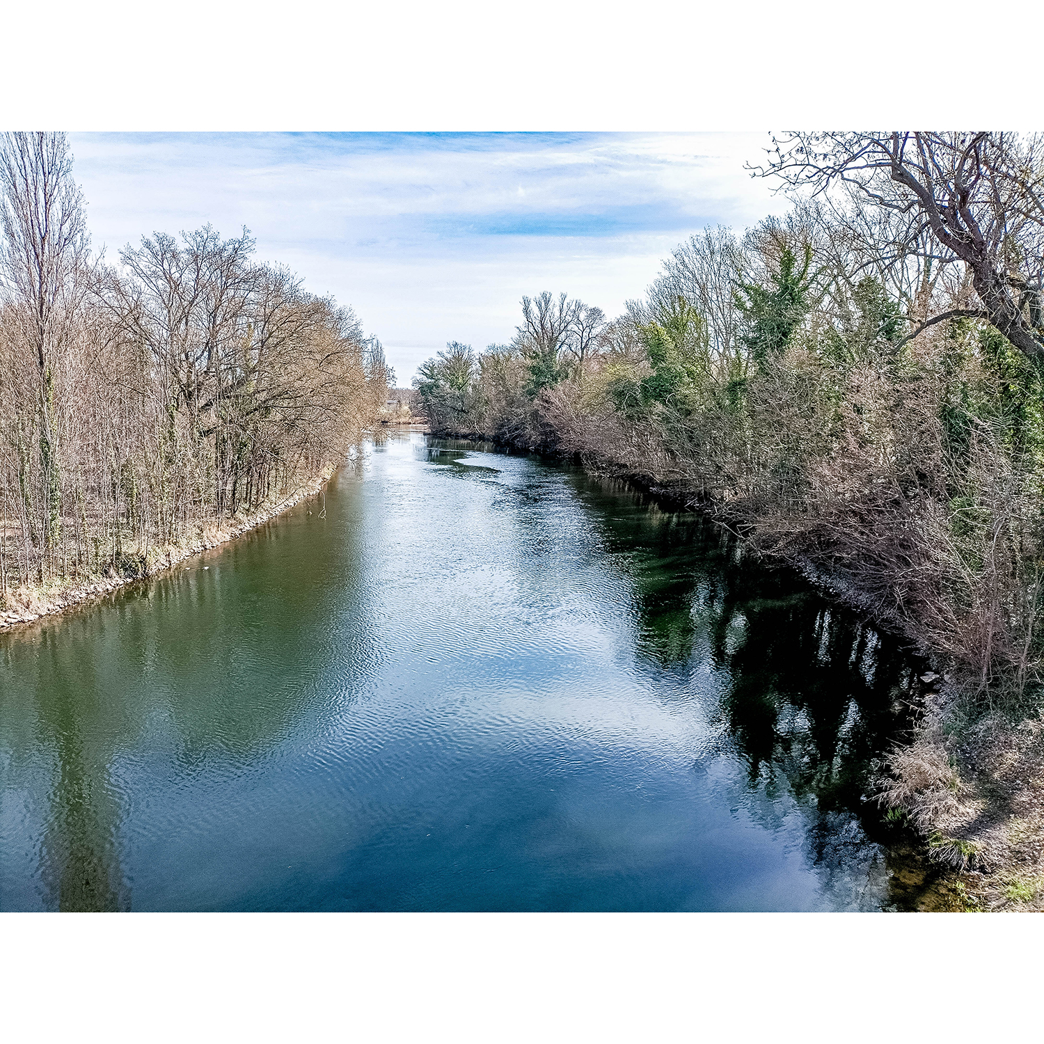 02-Merseburg-Saalebrücke B 181 - Blick nach Osten auf Treidelweg & Saale gewässeraufwärts & Rischmühleninsel