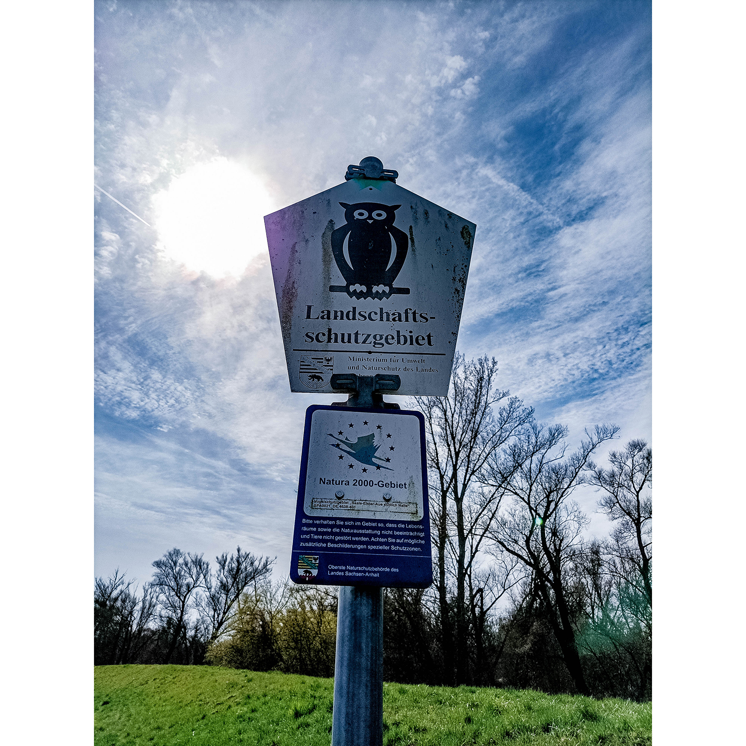 05-Merseburg-B 181 - Amtshäuser - Blick nach Süden auf Natura 2000 - Schilder in Richtung Alte Saale