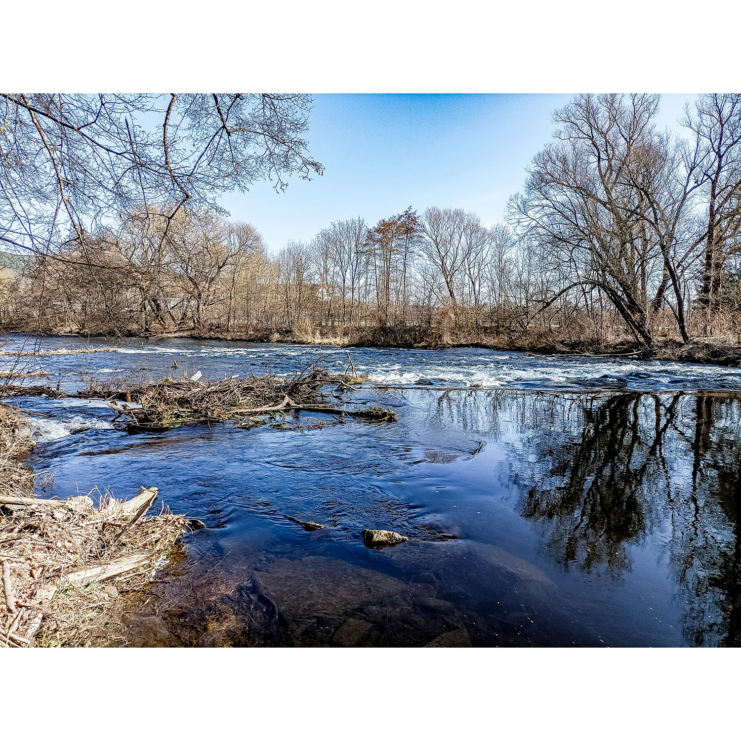 33-Saalfeld-Saaleradweg - Blick nach Nordosten auf Wehr Göritzmühle
