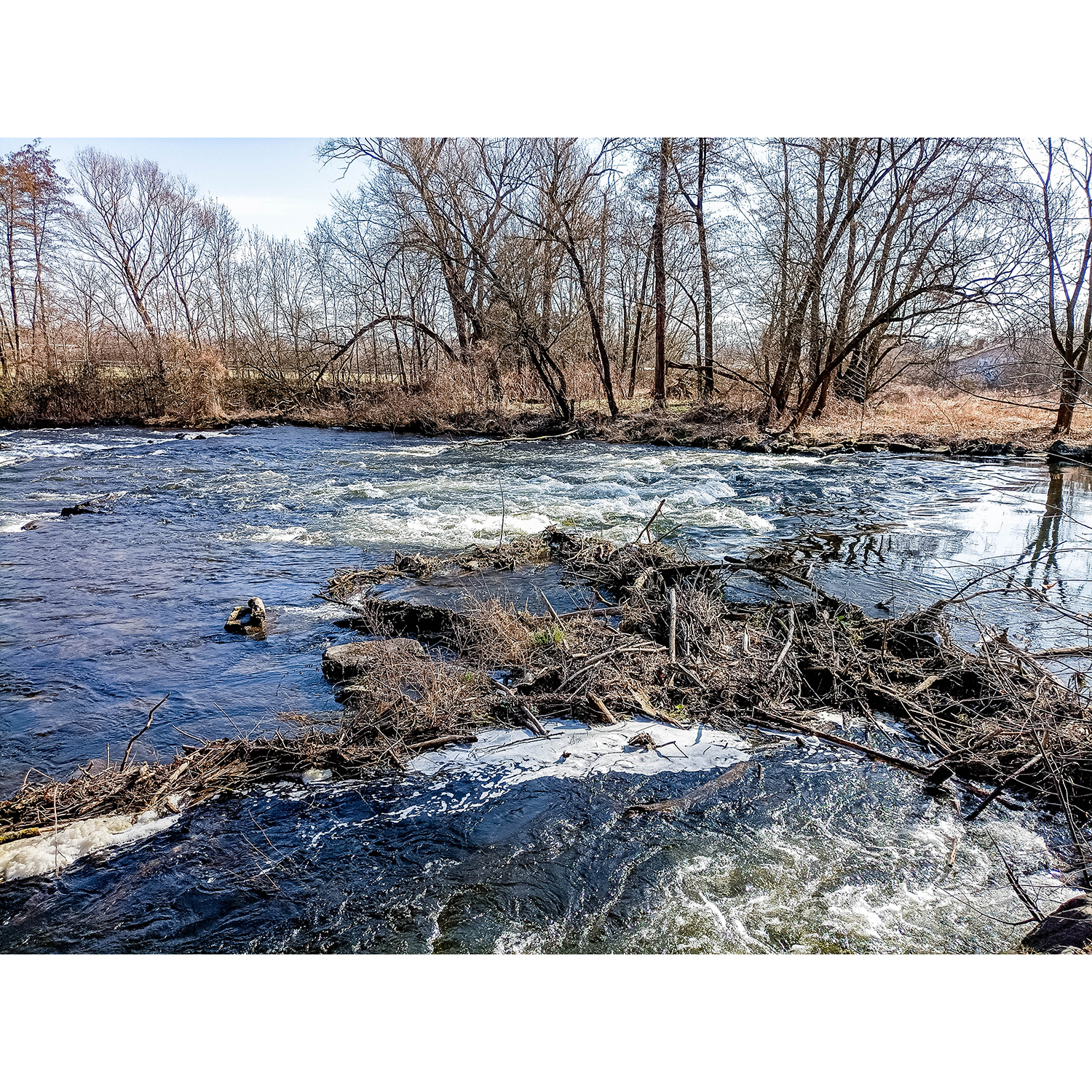 35-Saalfeld-Saaleradweg - Blick nach Nordosten auf Wehr Göritzmühle