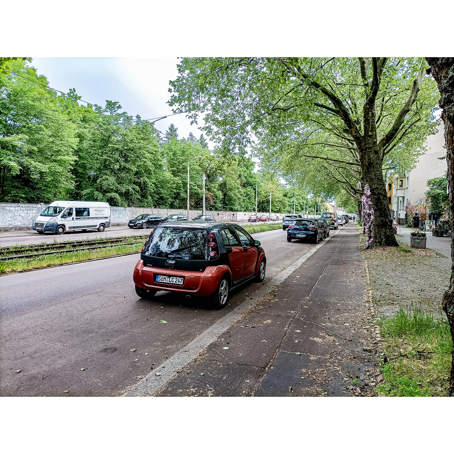 01-Halle-Stadtbezirk Süd - Höhe Elsa-Brändström-Straße 206 - Blick nach Südosten auf Südfriedhof & Elsa-Brändström-Straße